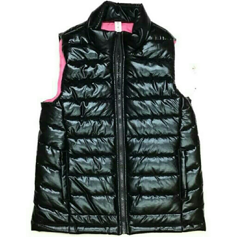 IDEOLOGY Girls Black/Pink Medium Puffer Vest